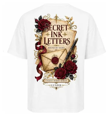 Produktbild von Damen Oversize T-Shirt Weiß XS – Bedrucktes Shirt mit Romantik Motiv aus Baumwolle – LUNØIR ©