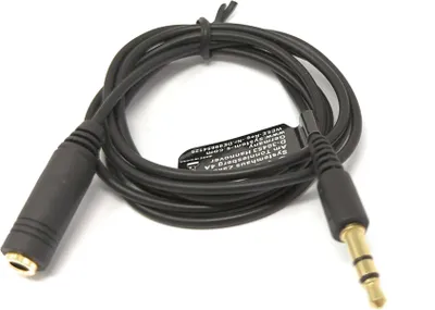 Produktbild von SYSTEM-S Audio Kabel 15 cm Stereo AUX Klinke 3,5 mm Stecker zu Buchse in Schwarz