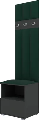 Produktbild von Garderoben-Set Nela IV LUX, gepolsterte Garderobe 50 cm mit Sitzbank, Wandpaneelen und Stauraum (Farbe: Graphit + Trinity 28)