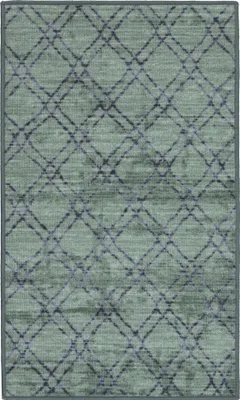 Produktbild von Teppich Läufer Flur - 60x100 cm - Grün - Rutschfest - Läufer für die Küche - Rautenmuster