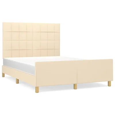 Produktbild von vidaXL Bettgestell ohne Matratze Creme 140x200 cm Stoff