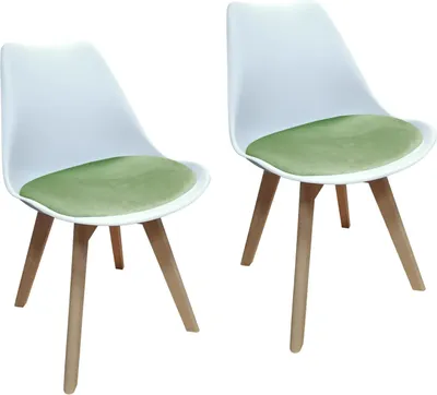 Produktbild von 2er Set Design-Stühle mit Sitzpolster Esszimmerstühle im skandinavischen Stil