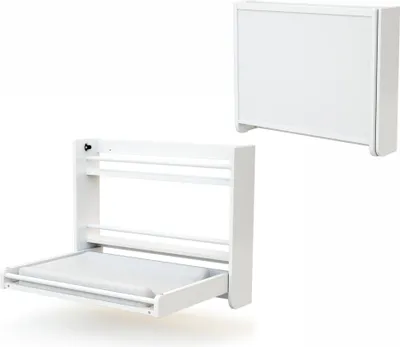 Produktbild von AT4 - Klappbarer Wandwickeltisch SORA holz Weiß | 83 x 19 x 66 cm | Für Wickelauflage 75 x 55 cm NICHT IM LIEFERUMFANG ENTHALTEN | Einhändige Bedienung
