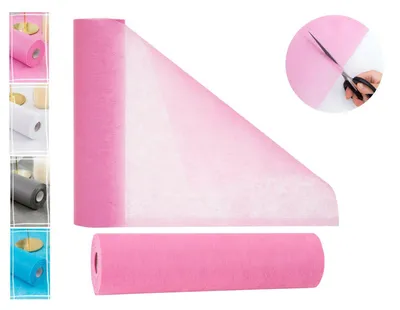 Imagen del producto de REMZETTA, camino de mesa de tela no tejida, color rosa, 30 cm x 25 m, cinta decorativa para bodas y cumpleaños