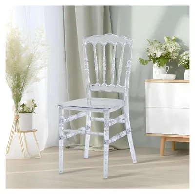 Produktbild von Esszimmerstuhl aus transparentem Acryl, durchsichtige Plastikstühle für Hochzeiten, Partys und Veranstaltungen