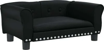 Zdjęcie produktu dla vidaXL Legowisko dla psa czarne 70x45x30 cm imitacja skóry