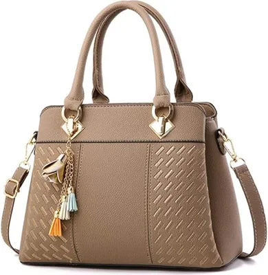 Produktbild von OKWISH Handtaschen, Damen Handtasche, Große Kapazität Tote Bag, Schultertasche & Umhängetasche, Kunstleder, Alltag, Büro, Shopping, Modeaccessoire, Beige