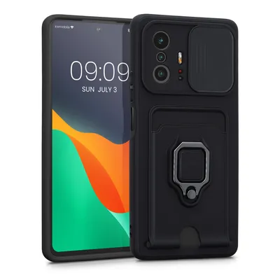 Produktbild von kwmobile Handyhülle kompatibel mit Xiaomi 11T / 11T Pro - Softcase mit Kameraschutz - Kartenfach - Schwarz
