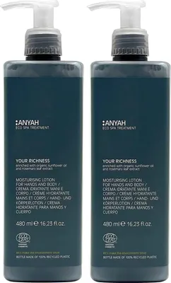 Obrázok produktu pre Anyah Hydratačný krém na ruky a telo so slnečnicovým olejom a extraktom z rozmarínu - Ekologický certifikát -  Italy - 2x480ml