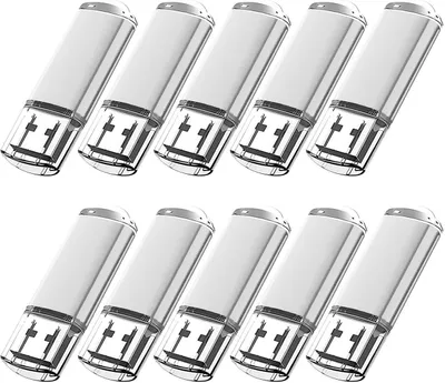 Produktbild von 10x 32GB USB 2.0 Stick Flash USB Drive Kompakt USB Flashdrive Speicherstick Memorystick Farbe: Silber