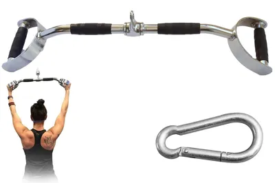 Produktbild von Kabelzuggriff Latzuggriff Lat-Pulldown-Griff - 70 cm - Stahl - Gummigriffe