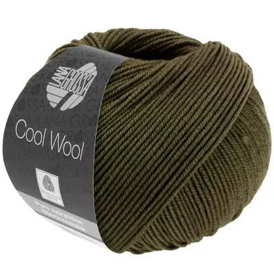 A ball of green yarn with a label.
