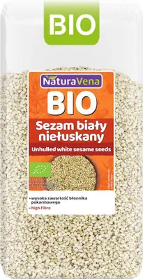 SEZAM BIAŁY NIEŁUSKANY BIO 250 g - NATURAVENA