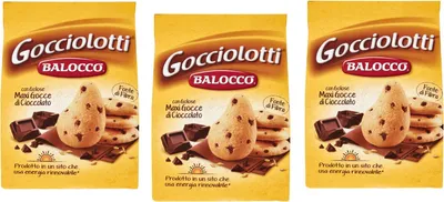 Produktbild von 3x Balocco Gocciolotti Biscotti con gocce di cioccolato Kekse mit Schokoladenstückchen biscuits cookies 100% Italienische Kekse 350g