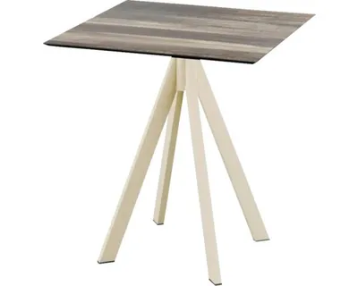 Produktbild von Infinity Terrassentisch Sand gestell + Tropical Wood HPL 70x70 cm
