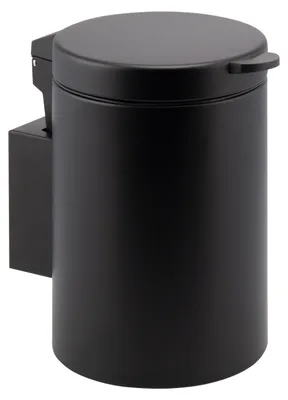 Produktbild von bremermann runder Wand-Kosmetikeimer mit Bambusdeckel 3 Liter inkl. Wandhalterung zum Kleben oder Bohren, schwarz