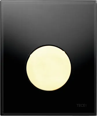 Produktbild von TECEloop Urinal-Betätigungsplatte m. Kart. Glas schwarz Taste gold
