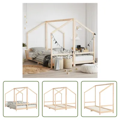 Imagen del producto de Cama para bebé "Living Store", dimensiones 2 x (80x200) cm, fabricada en madera maciza de pino