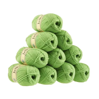 10 x 50g Strickgarn JELKA m. 28% Wolle, grün
