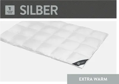 Produktbild von Spessarttraum Daunendecke Silber, Füllung: 100% Daunen, Bezug: 100% Baumwolle Größe 155x 220 cm Wärmeklasse extrawarm