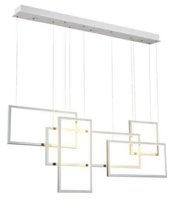 Produktbild von AZzardo LED-Pendelleuchte Quadratus weiß AZ2851 105W 6500lm 3000K IP20 130cm dimmbar weiß