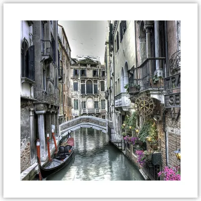 Produktbild von Poster - Poster ohne Rahmen - Venedig Brücke Wasser - 40x40 cm - Wand Bild - Wanddeko - Wandbilder - Kunstposter - Wandposter - Bilder - Kunstdruck - Wanddekoration - Wandbild - P2XAC40x40-3522