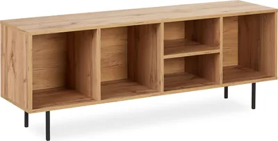 Image de Meuble TV Armoire TV 140x35,5 cm Table pour TV Table Basse Bois Chêne Rangement Meuble de Salon Look Industriel
