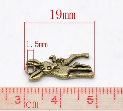 Produktbild von 5 Charm Anhänger 'Bambi', 19 x 8 mm, altmessing