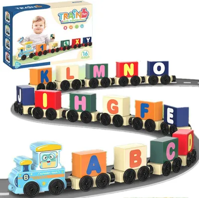 Image de Train en bois éducatif avec lettres - Zugspaß, 16 pièces