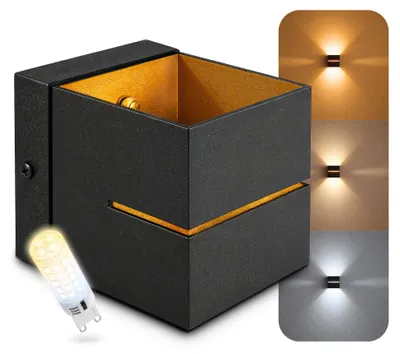 Produktbild von SSC-LUXon KOURA Wandleuchten innen schwarz-gold Up & Down G9 LED 3CCT