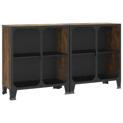 Obrázok produktu pre vidaXL Úložné skrinky 2 ks. Rustikálna hnedá 72x36x82 cm Kov a MDF