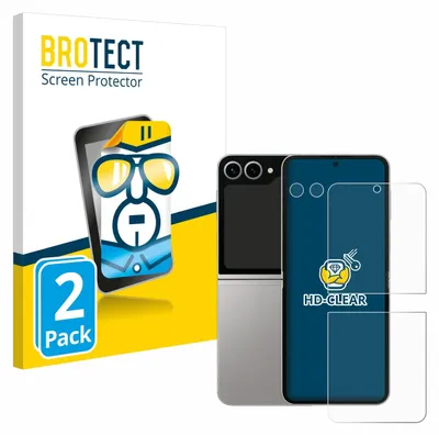 A product package for screen protectors, showing a cartoon character and a representation of the phone and screen protectors.