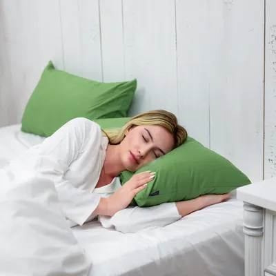 Produktbild von Brielle 2er Set 100% Baumwolle Kissenbezug mit verdecktem Reißverschluss 40 x 80 cm Olivgrün
