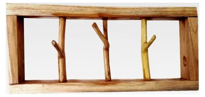 Produktbild von Kleiderhaken aus Recyclingholz mit Ästen im Shabby Chic Design (3 Haken)
