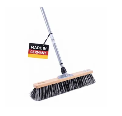 Produktbild von Robuster Straßenbesen OssiBlitz Besen 40cm Breit harte Borsten mit Teleskopstiel ausziehbar Straßenschrubber für draussen mit Stiel