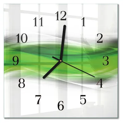 Produktbild von Tulup Glasuhr Wanduhr Küchenuhr Echt-Glas 30x30 cm Modern Dekorativ Geräuschlos Schwarzen Zeigern - Abstraktion