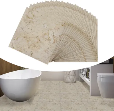 Produktbild von LARS360 27 Stück Selbstklebender Vinylboden 30 x 30 cm, Wasserfester PVC-Boden mit 3D-Holzmaserung, ca. 2,5 m² - Eiche Optik Rotbraun
