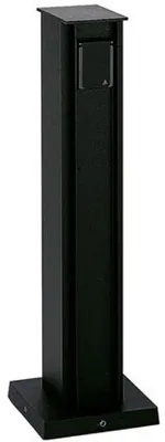 Produktbild von Albert Steckdosensäule Höhe 50 cm schwarz 2 Steckdosen quaderförmig