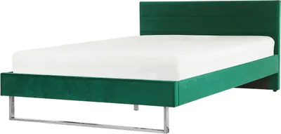 Produktbild von BELIANI Doppelbett Grün Samtstoff Metallbeine 180 x 200 cm Bequem Glamour Schlaffzimmer