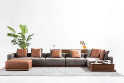 Zdjęcie produktu dla Narożnik tapicerowany w kształcie litery L sofa z tkaniny sofa nowoczesna sofa szara