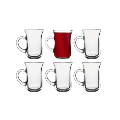 Obrázek produktu pro Pasabahce Keyif turecké sklenice na čaj s uchem, 145 ml, sklo, průhledné, 6 kusů