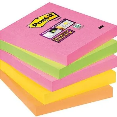 Immagine prodotto di 3M Post-it Super Sticky Neon Notes note adesive, 76 x 76 mm