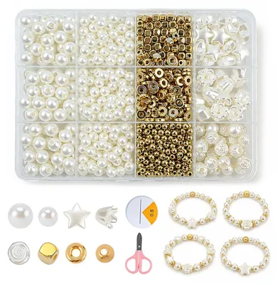 Perlen-Set für Armbänder, 1 Set, Bastelset zum Auffädeln