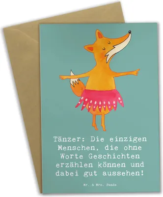 Produktbild von Mr. & Mrs. Panda valentinstagskarte Tanzen Geschichten - Meeresbrise - Geschenk, Sportart, glückwunschkarten, Sportler, Geschenke, Körperbewusstsein, hochzeitskarten