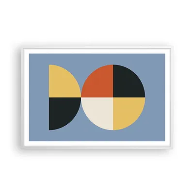 Produktbild von Gerahmtes Poster - Weißer Rahmen - Stück Geometrisch Rad - 91,5x61 cm - Wand Bild - Wanddeko - Wandbilder - Kunstposter - Wandposter - Bilderrahmen - Bilder - Kunstdruck - P2WAA91x61-4771