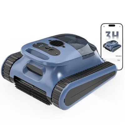 Produktbild von Schnurloser Roboter-Poolreiniger - Poolvakuum 180W bürstenloser Motor, 45.000Pa Saug, Wandklettern, KI-betriebene Path Sonar-Navigation, 3 Modi Roboter für Boden- und Oberbodenpools bis zu 2150 Quadratfuß