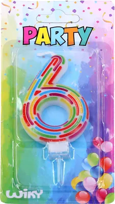 Obrázek produktu pro Párty svíčka číslo 6 Čárky
