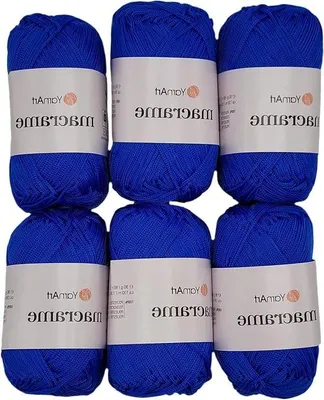 Obrázek produktu pro Polyesterová příze na háčkování v královské modré barvě, 780 m, 6 x 90 g, makramé šňůra