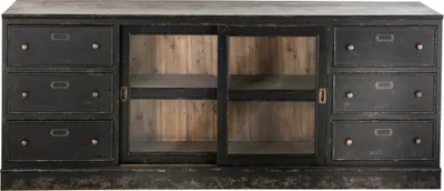 Produktbild von SIGNATURE - Sideboard aus Massivholz und Glas L280 cm - AMSTERDAM