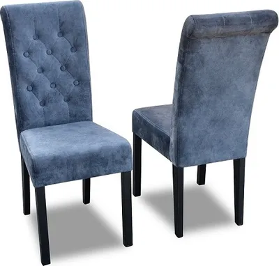 Zdjęcie produktu dla 6x Zestaw krzeseł Chesterfield zestaw tapicerki siedziska krzesła do jadalni fotel skóra K11G